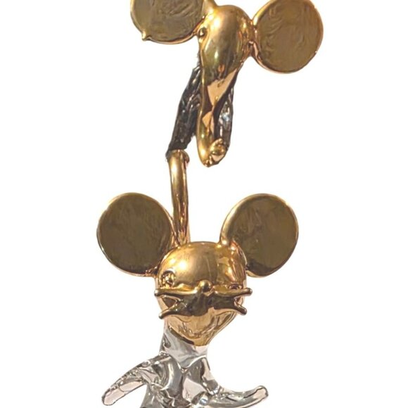 4 Vintage Crystal Animal Figurines 24K Gold Gilded mouse elephant deer Pegasus - Picture 16 of 16